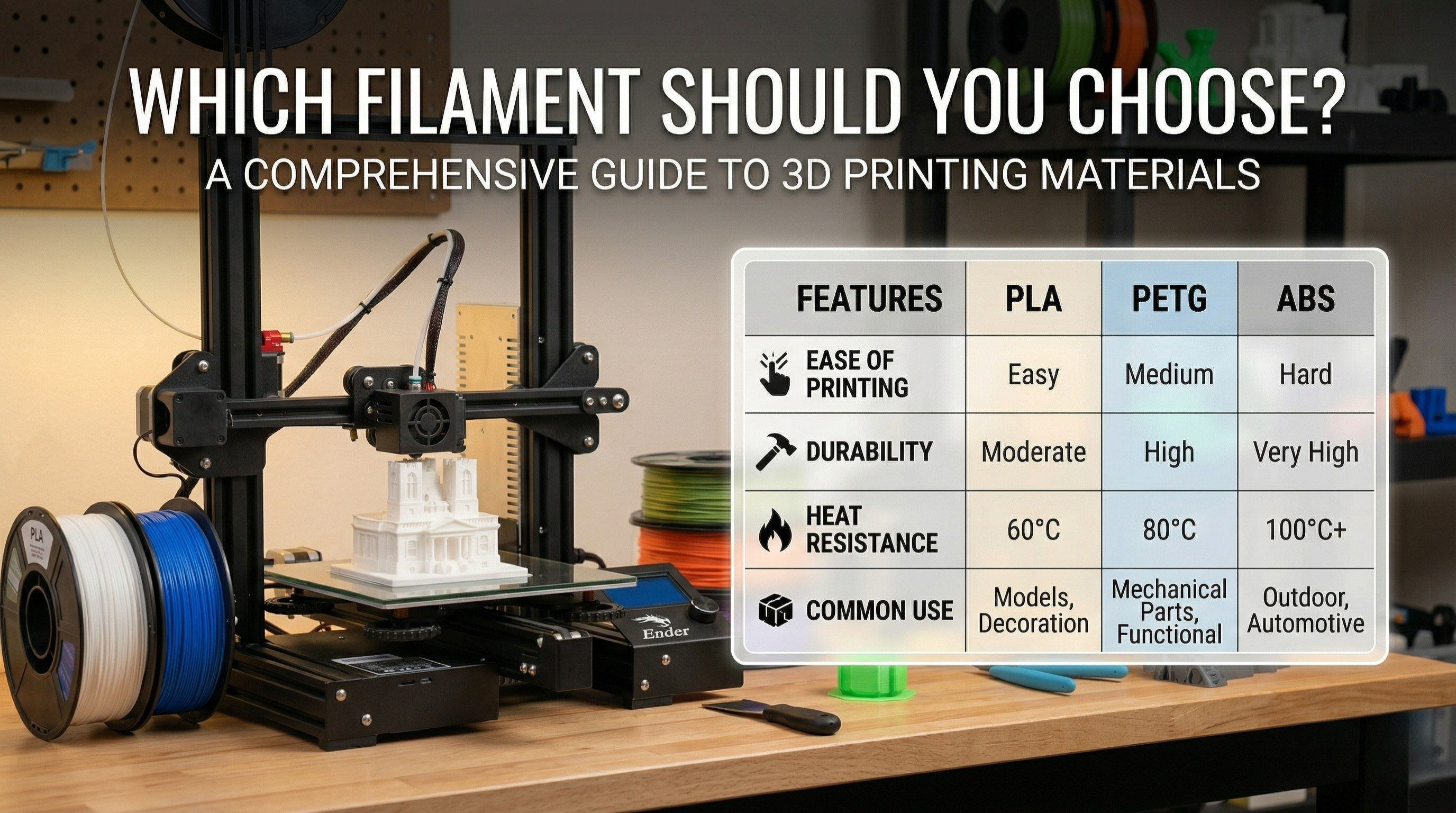 Which Filament Should You Choose? A Comparison of PLA, PETG, and ABS