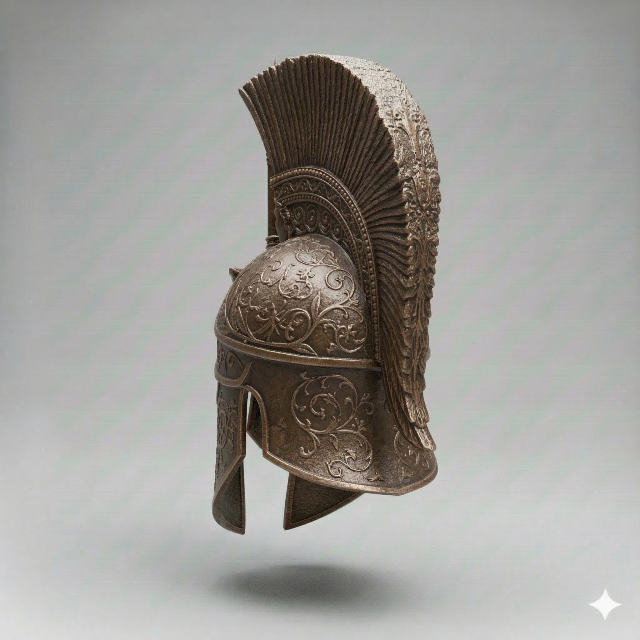 God Of Athens Greek Helmet Baroque Armory Mythology Cosplay 3D Printable Digital File - Image 4