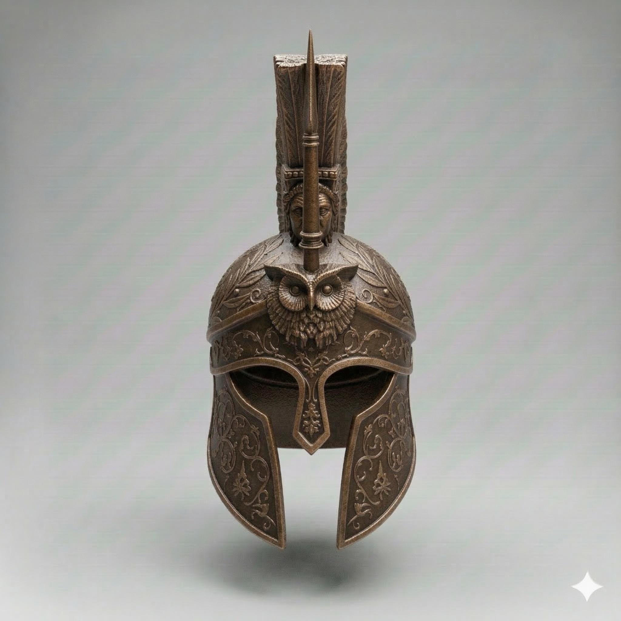 God Of Athens Greek Helmet Baroque Armory Mythology Cosplay 3D Printable Digital File