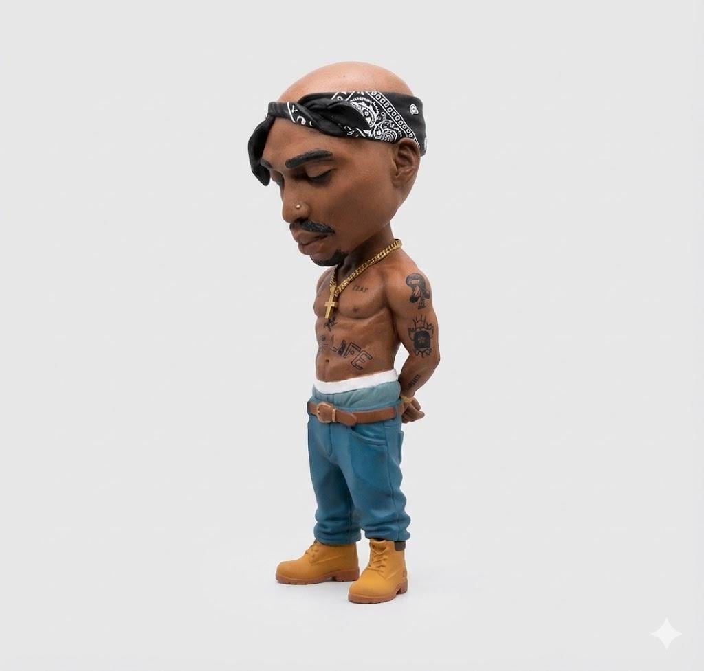Limited Edition Stylized Tupac Shakur Collectible Figure Urban Art Toy 3D Print STL File - Image 2