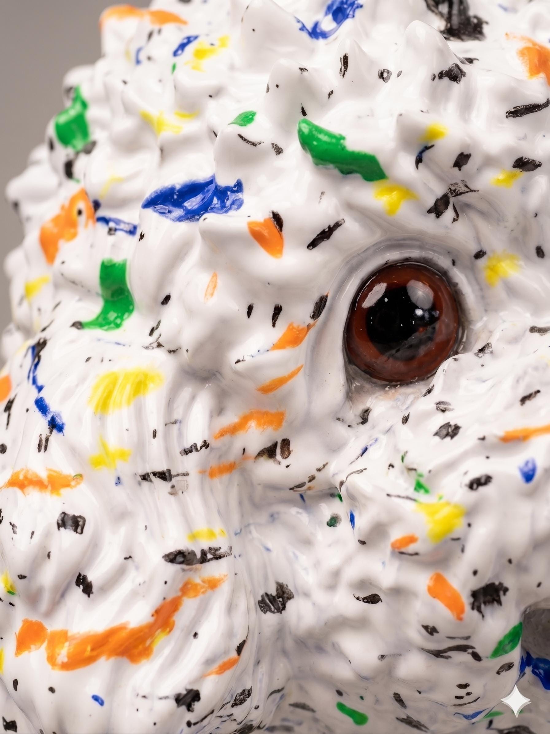 Pop Art Splatter Poodle Sculpture 3D Printed Canine Art Figure STL File - Image 4