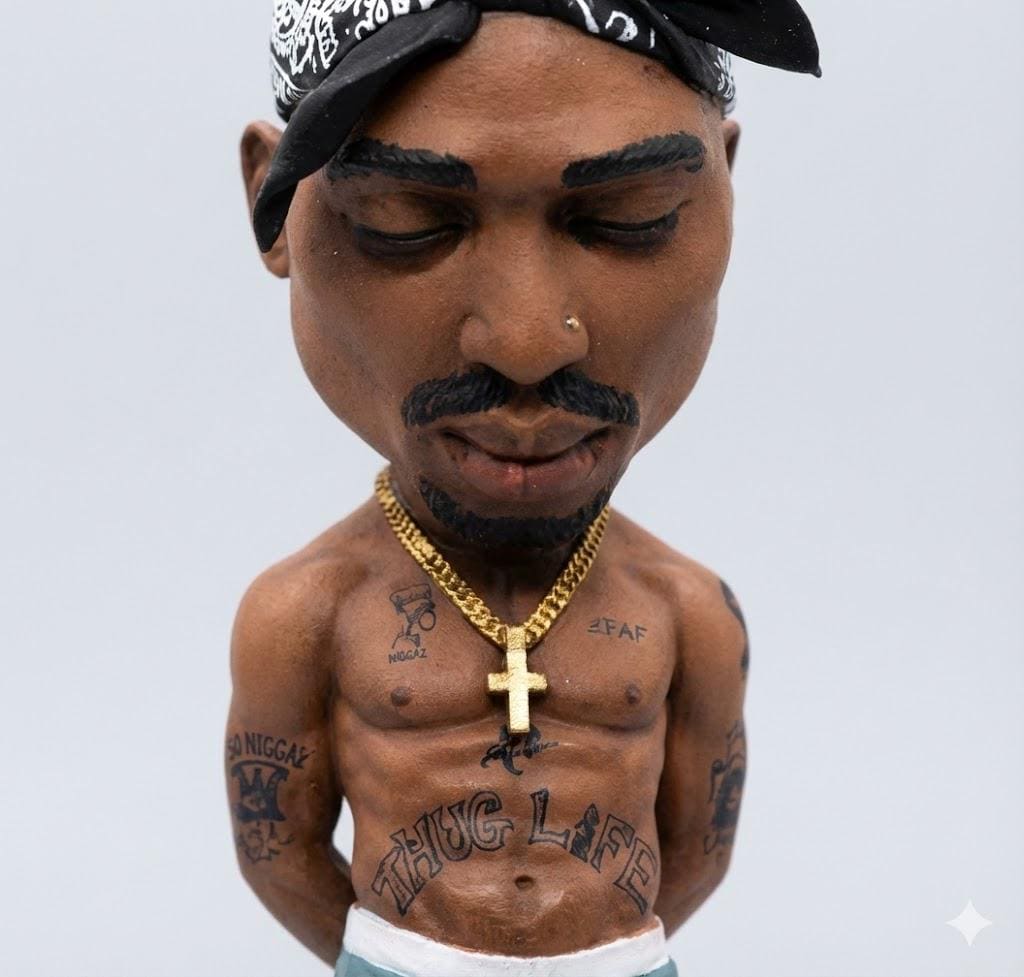 Limited Edition Stylized Tupac Shakur Collectible Figure Urban Art Toy 3D Print STL File - Image 4